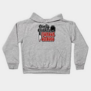 Comfy Clothes and Murder Shows Kids Hoodie